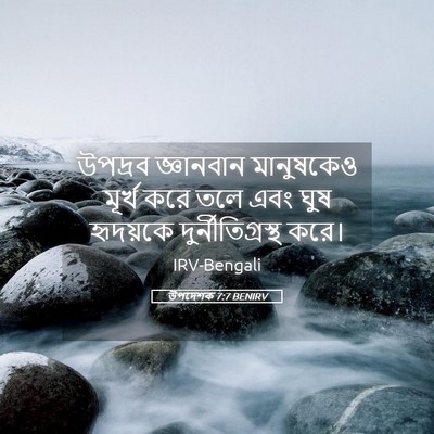 Picture 05 - উপদেশক 7:7 BENIRV - উপদ্রব জ্ঞানবান - Bible Verse Picture