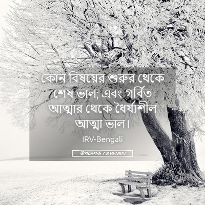 Picture 05 - উপদেশক 7:8 BENIRV - কোন বিষয়ের শুরুর - Bible Verse Picture