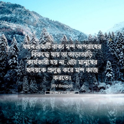 Picture 05 - উপদেশক 8:11 BENIRV - যখন একটি বাক্য - Bible Verse Picture