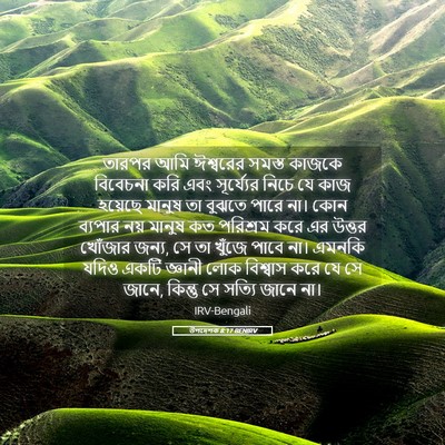 Picture 05 - উপদেশক 8:17 BENIRV - তারপর আমি ঈশ্বরের - Bible Verse Picture
