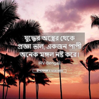 Picture 05 - উপদেশক 9:18 BENIRV - যুদ্ধের অস্ত্রের - Bible Verse Picture