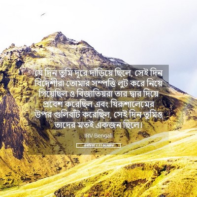 Picture 05 - ওবদিয়া 1:11 BENIRV - যে দিন তুমি দূরে - Bible Verse Picture