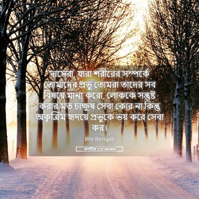 Picture 05 - কলচীয়া 3:22 BENIRV - দাসেরা, যারা - Bible Verse Picture