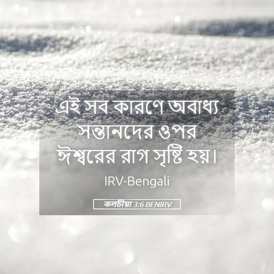 Picture 05 - কলচীয়া 3:6 BENIRV - এই সব কারণে অবাধ্য - Bible Verse Picture