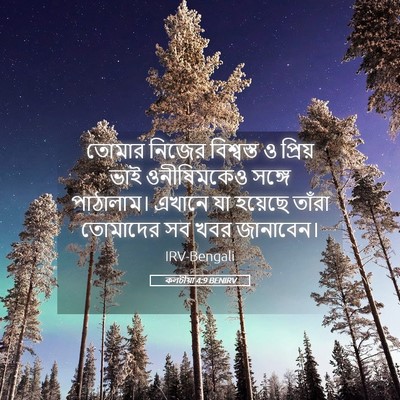 Picture 05 - কলচীয়া 4:9 BENIRV - তোমার নিজের - Bible Verse Picture