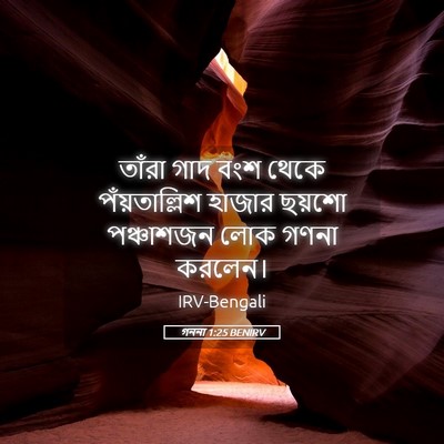 Picture 05 - গননা 1:25 BENIRV - তাঁরা গাদ বংশ থেকে - Bible Verse Picture
