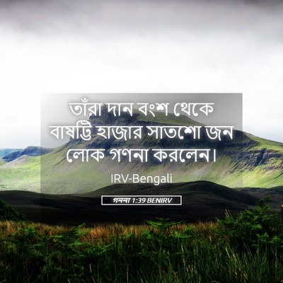 Picture 05 - গননা 1:39 BENIRV - তাঁরা দান বংশ থেকে - Bible Verse Picture