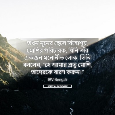 Picture 05 - গননা 11:28 BENIRV - তখন নূনের ছেলে - Bible Verse Picture