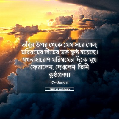 Picture 05 - গননা 12:10 BENIRV - তাঁবুর উপর থেকে - Bible Verse Picture