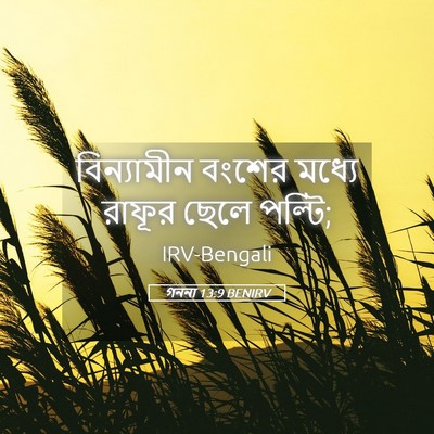 Picture 05 - গননা 13:9 BENIRV - বিন্যামীন বংশের - Bible Verse Picture