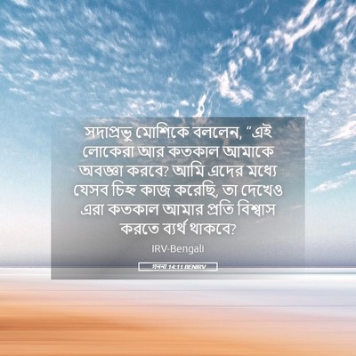 Picture 05 - গননা 14:11 BENIRV - সদাপ্রভু মোশিকে - Bible Verse Picture