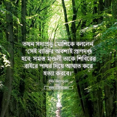 Picture 05 - গননা 15:35 BENIRV - তখন সদাপ্রভু - Bible Verse Picture
