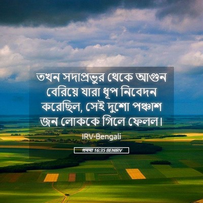 Picture 05 - গননা 16:35 BENIRV - তখন সদাপ্রভুর - Bible Verse Picture