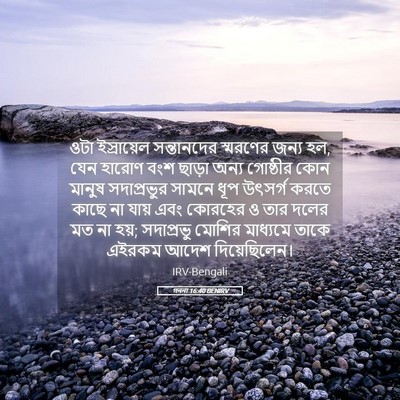 Picture 05 - গননা 16:40 BENIRV - ওটা ইস্রায়েল - Bible Verse Picture