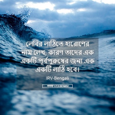 Picture 05 - গননা 17:3 BENIRV - লেবির লাঠিতে - Bible Verse Picture