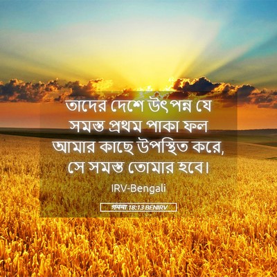 Picture 05 - গননা 18:13 BENIRV - তাদের দেশে উৎপন্ন - Bible Verse Picture