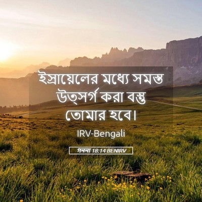 Picture 05 - গননা 18:14 BENIRV - ইস্রায়েলের মধ্যে - Bible Verse Picture