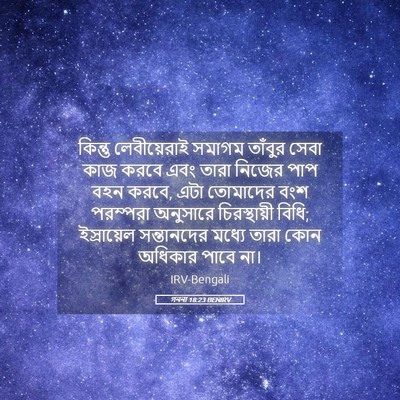 Picture 05 - গননা 18:23 BENIRV - কিন্তু লেবীয়েরাই - Bible Verse Picture