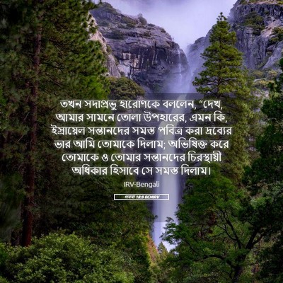 Picture 05 - গননা 18:8 BENIRV - তখন সদাপ্রভু - Bible Verse Picture