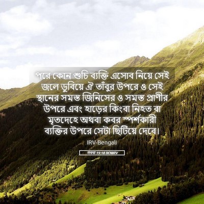 Picture 05 - গননা 19:18 BENIRV - পরে কোন শুচি - Bible Verse Picture