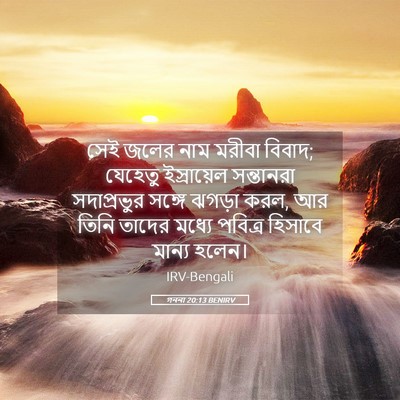 Picture 05 - গননা 20:13 BENIRV - সেই জলের নাম মরীবা - Bible Verse Picture