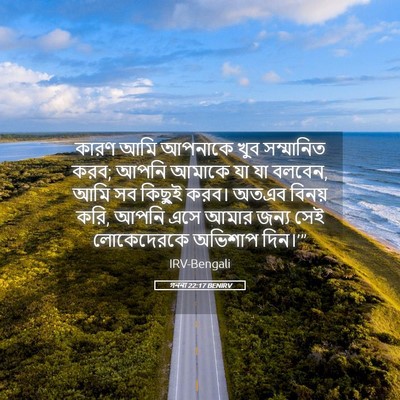 Picture 05 - গননা 22:17 BENIRV - কারণ আমি আপনাকে - Bible Verse Picture