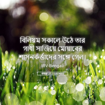 Picture 05 - গননা 22:21 BENIRV - বিলিয়ম সকালে উঠে - Bible Verse Picture