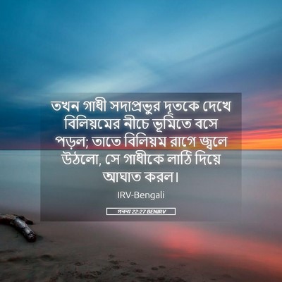 Picture 05 - গননা 22:27 BENIRV - তখন গাধী - Bible Verse Picture