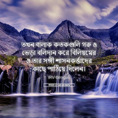 Picture 05 - গননা 22:40 BENIRV - তখন বালাক কতকগুলি - Bible Verse Picture