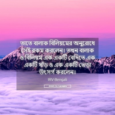 Picture 05 - গননা 23:2 BENIRV - তাতে বালাক - Bible Verse Picture