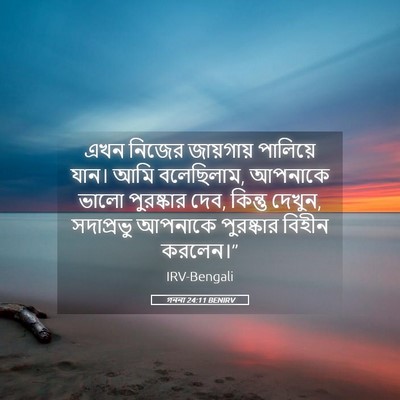 Picture 05 - গননা 24:11 BENIRV - এখন নিজের - Bible Verse Picture