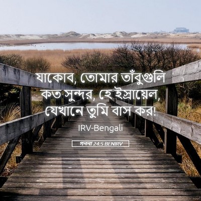 Picture 05 - গননা 24:5 BENIRV - যাকোব, তোমার - Bible Verse Picture