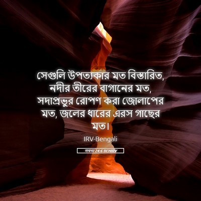 Picture 05 - গননা 24:6 BENIRV - সেগুলি উপত্যকার - Bible Verse Picture