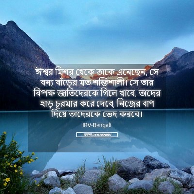 Picture 05 - গননা 24:8 BENIRV - ঈশ্বর মিশর থেকে - Bible Verse Picture