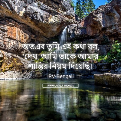 Picture 05 - গননা 25:12 BENIRV - অতএব তুমি এই কথা - Bible Verse Picture