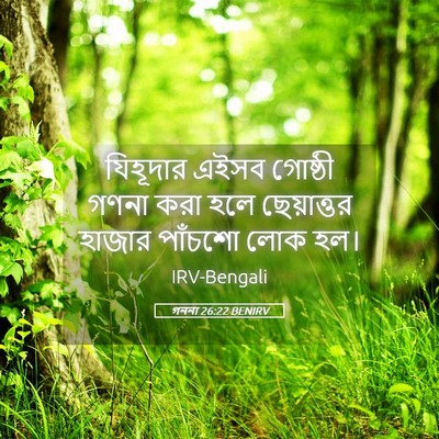 Picture 05 - গননা 26:22 BENIRV - যিহূদার এইসব - Bible Verse Picture
