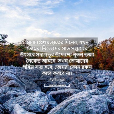 Picture 05 - গননা 28:26 BENIRV - আবার প্রথমজাতের - Bible Verse Picture