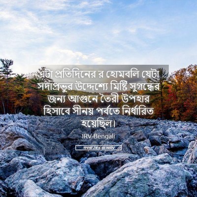 Picture 05 - গননা 28:6 BENIRV - এটা প্রতিদিনের র - Bible Verse Picture