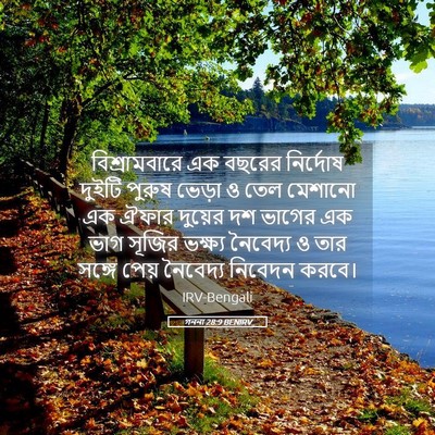 Picture 05 - গননা 28:9 BENIRV - বিশ্রামবারে এক - Bible Verse Picture
