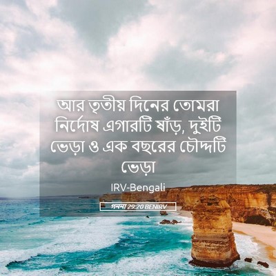 Picture 05 - গননা 29:20 BENIRV - আর তৃতীয় দিনের - Bible Verse Picture
