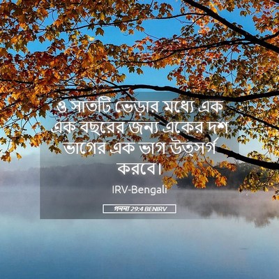 Picture 05 - গননা 29:4 BENIRV - ও সাতটি ভেড়ার - Bible Verse Picture