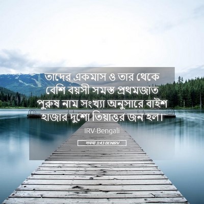Picture 05 - গননা 3:43 BENIRV - তাদের একমাস ও তার - Bible Verse Picture