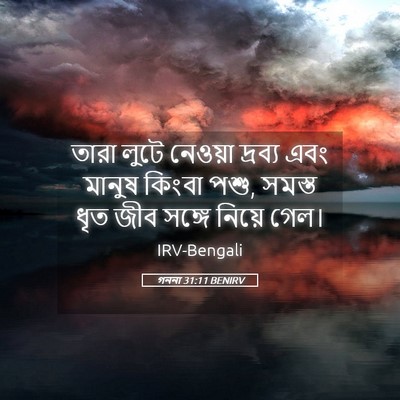 Picture 05 - গননা 31:11 BENIRV - তারা লুটে নেওয়া - Bible Verse Picture