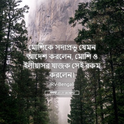 Picture 05 - গননা 31:31 BENIRV - মোশিকে সদাপ্রভু - Bible Verse Picture