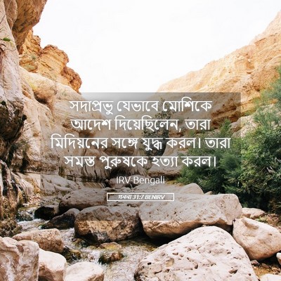 Picture 05 - গননা 31:7 BENIRV - সদাপ্রভু যেভাবে - Bible Verse Picture