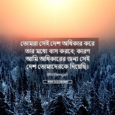Picture 05 - গননা 33:53 BENIRV - তোমরা সেই দেশ - Bible Verse Picture