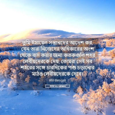 Picture 05 - গননা 35:2 BENIRV - তুমি ইস্রায়েল - Bible Verse Picture