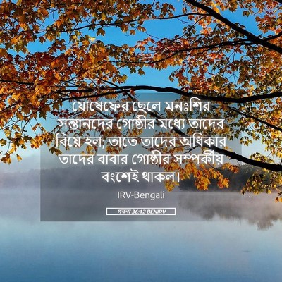 Picture 05 - গননা 36:12 BENIRV - যোষেফের ছেলে - Bible Verse Picture