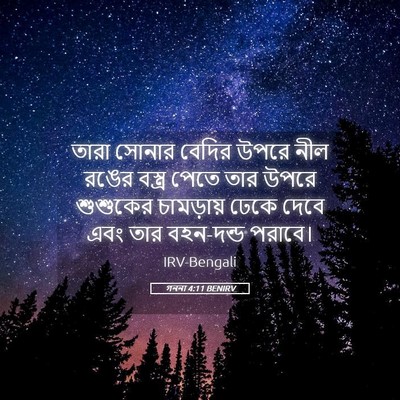Picture 05 - গননা 4:11 BENIRV - তারা সোনার বেদির - Bible Verse Picture
