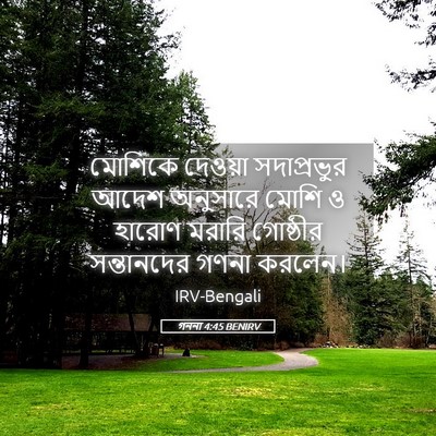 Picture 05 - গননা 4:45 BENIRV - মোশিকে দেওয়া - Bible Verse Picture